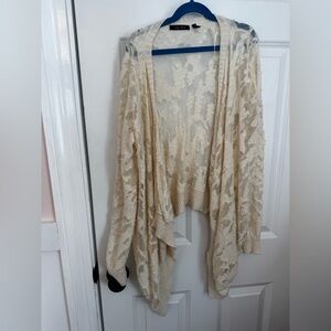 Cream Open-Front Cardigan